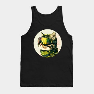 A Cat In A Ski Googles - Gifts for Cat lovers Tank Top